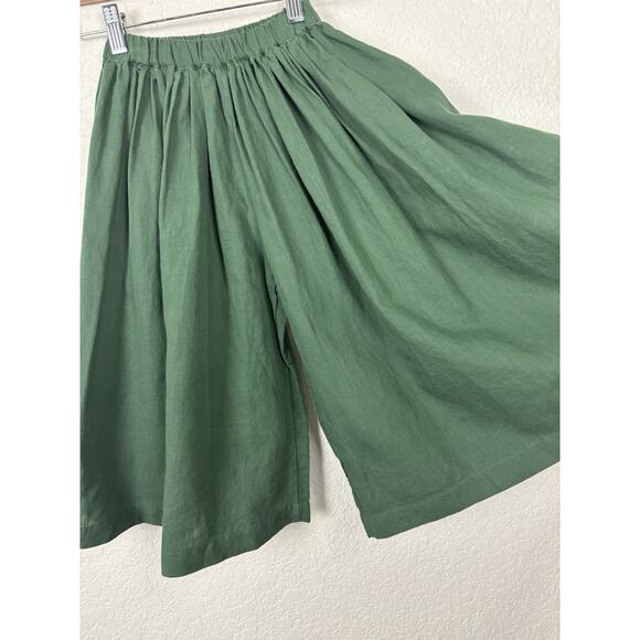 Tambere Girls Wide Leg Pants Size 6 Green Minimalist Boho Korean Comfort Playful - Picture 4 of 7